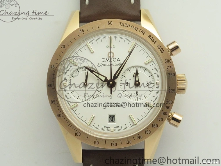 0126 AllSeason Speedmaster ’57 Co-Axial RG OMF 1:1 Best Edition White Dial On Leather Strap A9300 (Free Leather Strap) 8063